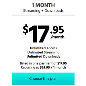 1 month Streaming + Downloads Adult Time