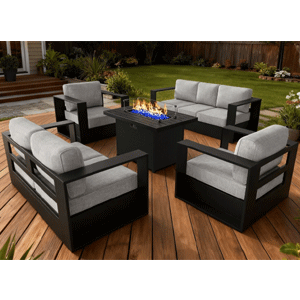 Aluminum Patio Set with Fire Pit