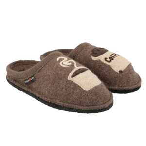 Haflinger AR Coffee Wool Slippers