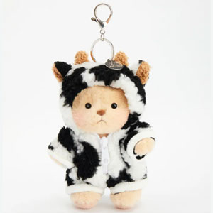 Cute Cow Brown Mini Bear Keychain