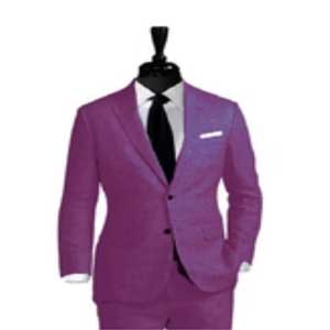 Alberto Nardoni Purple Two Button Linen Suit Overcoat